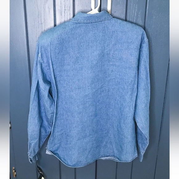 Vintage Western Denim Button Down Shirt Fits S M Country Coastal Cowgirl - Picture 5 of 6